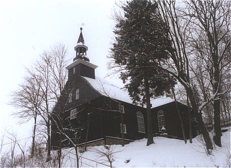 Die Kirche von Stiege. Sehenswertes Denkmal, wird aber z.Z. restauriert.