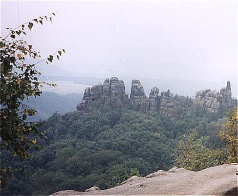 Blick auf das Schrammtor vom oberen Schrammsteinweg