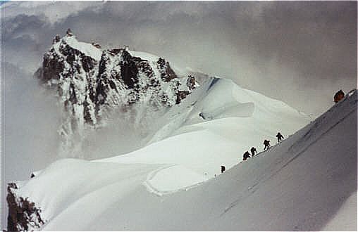 Grat an der Aguille de Midi in Frankreich